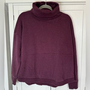Athleta Cozy Karma Funnel Neck Sweatshirt Women’s S Plum Purple Fleece Warm Soft